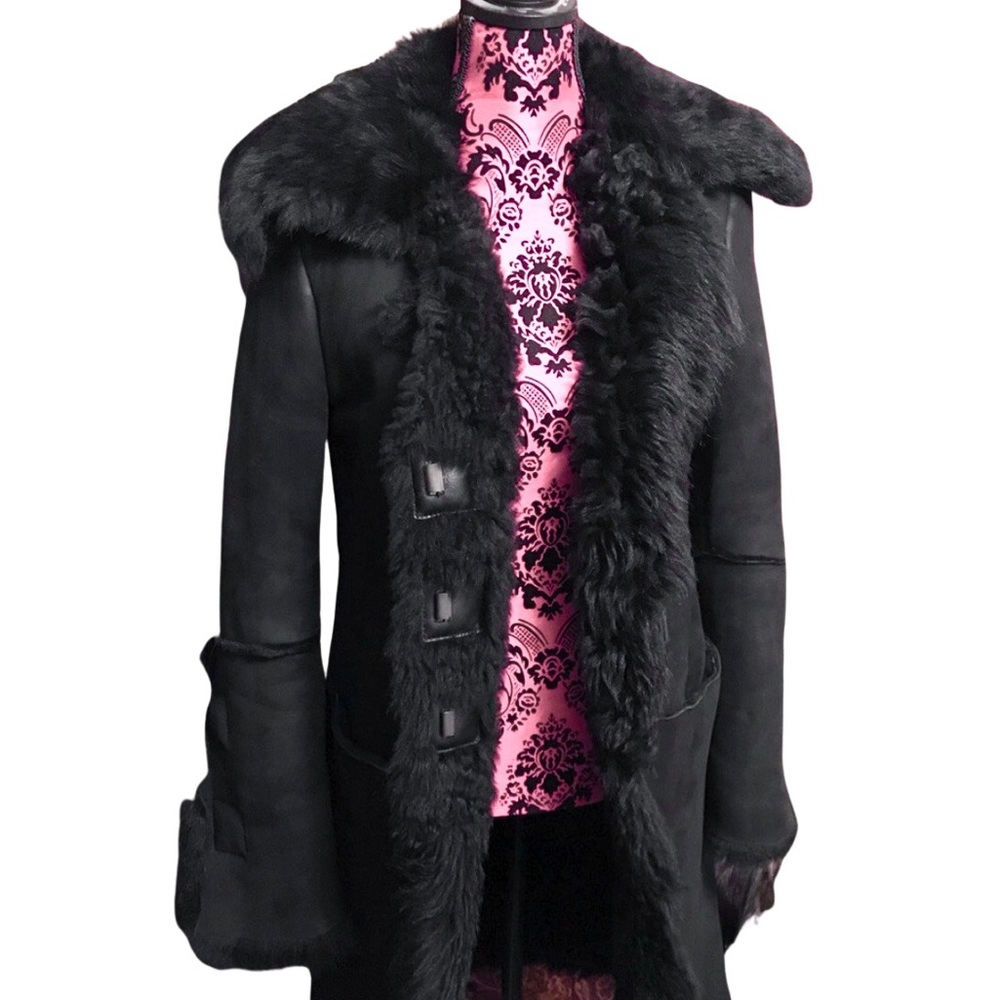 Gucci Shearling Leather Long Coat Womens Designer Winter Suede Jacket - Picture 1 of 9